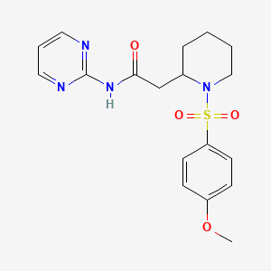 2-(1-((4-methoxyphenyl)sulfonyl)piperidin-2-yl)-N-(pyrimidin-2-yl)acetamide