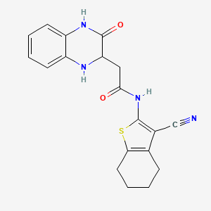 N-(3-cyano-4,5,6,7-tetrahydro-1-benzothiophen-2-yl)-2-(3-oxo-1,2,3,4-tetrahydroquinoxalin-2-yl)acetamide