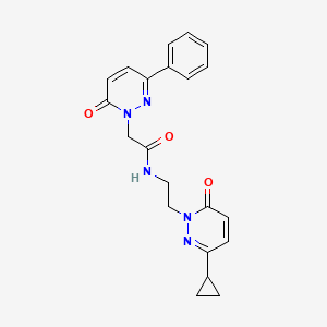 molecular formula C21H21N5O3 B2516438 N-(2-(3-cyclopropyl-6-oxopyridazin-1(6H)-yl)ethyl)-2-(6-oxo-3-phenylpyridazin-1(6H)-yl)acetamide CAS No. 2034266-93-6