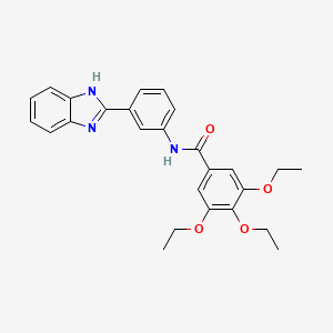 molecular formula C26H27N3O4 B2516455 N-[3-(1H-1,3-BENZODIAZOL-2-YL)PHENYL]-3,4,5-TRIETHOXYBENZAMIDE CAS No. 477510-55-7