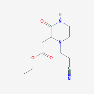 Ethyl [1-(2-cyanoethyl)-3-oxopiperazin-2-yl]acetate