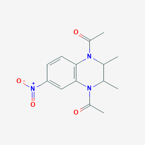 molecular formula C14H17N3O4 B2516515 1,4-Diacetyl-2,3-dimethyl-6-nitro-1,2,3,4-tetrahydroquinoxaline CAS No. 899374-59-5