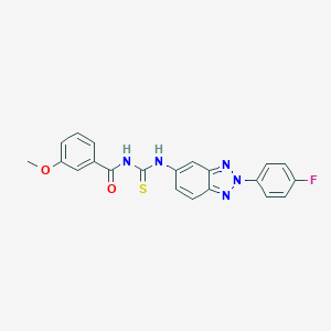 molecular formula C21H16FN5O2S B251654 N-[2-(4-fluorophenyl)-2H-1,2,3-benzotriazol-5-yl]-N'-(3-methoxybenzoyl)thiourea 