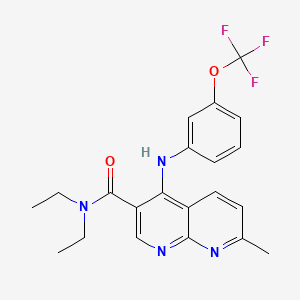 molecular formula C21H21F3N4O2 B2516588 N,N-diethyl-7-methyl-4-{[3-(trifluoromethoxy)phenyl]amino}-1,8-naphthyridine-3-carboxamide CAS No. 1251566-13-8