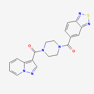 molecular formula C19H16N6O2S B2516590 Benzo[c][1,2,5]thiadiazol-5-yl(4-(pyrazolo[1,5-a]pyridine-3-carbonyl)piperazin-1-yl)methanone CAS No. 1396809-89-4