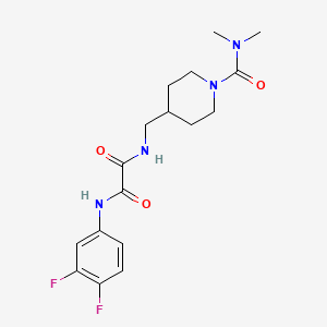 molecular formula C17H22F2N4O3 B2516602 N'-(3,4-difluorophenyl)-N-{[1-(dimethylcarbamoyl)piperidin-4-yl]methyl}ethanediamide CAS No. 2034378-17-9