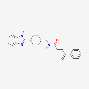 molecular formula C25H29N3O2 B2516615 N-((4-(1-methyl-1H-benzo[d]imidazol-2-yl)cyclohexyl)methyl)-4-oxo-4-phenylbutanamide CAS No. 1206987-57-6