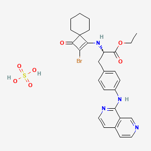 molecular formula C28H31BrN4O7S B2516624 Zaurategrast ethyl ester sulfate 