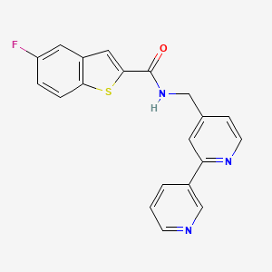 molecular formula C20H14FN3OS B2516628 N-([2,3'-bipyridin]-4-ylmethyl)-5-fluorobenzo[b]thiophene-2-carboxamide CAS No. 2034267-96-2