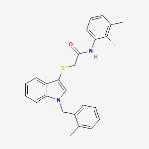 molecular formula C26H26N2OS B2516645 N-(2,3-dimethylphenyl)-2-({1-[(2-methylphenyl)methyl]-1H-indol-3-yl}sulfanyl)acetamide CAS No. 450347-44-1