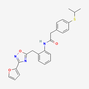 N-(2-((3-(furan-2-yl)-1,2,4-oxadiazol-5-yl)methyl)phenyl)-2-(4-(isopropylthio)phenyl)acetamide