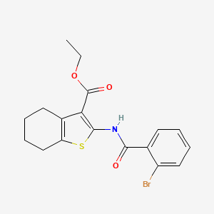 molecular formula C18H18BrNO3S B2516664 ETHYL 2-(2-BROMOBENZAMIDO)-4,5,6,7-TETRAHYDRO-1-BENZOTHIOPHENE-3-CARBOXYLATE CAS No. 313245-20-4