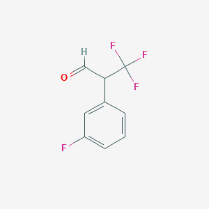 molecular formula C9H6F4O B2516667 3,3,3-Trifluoro-2-(3-fluorophenyl)propanal CAS No. 189298-24-6