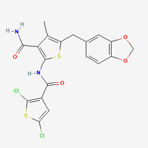 5-(Benzo[d][1,3]dioxol-5-ylmethyl)-2-(2,5-dichlorothiophene-3-carboxamido)-4-methylthiophene-3-carboxamide