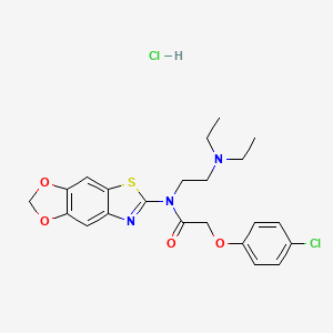 N-([1,3]dioxolo[4',5':4,5]benzo[1,2-d]thiazol-6-yl)-2-(4-chlorophenoxy)-N-(2-(diethylamino)ethyl)acetamide hydrochloride