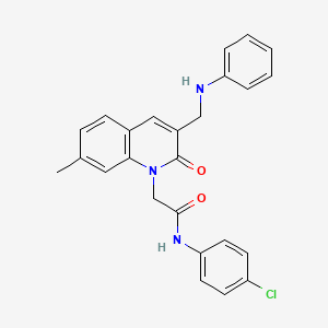 2-[3-(anilinomethyl)-7-methyl-2-oxoquinolin-1(2H)-yl]-N-(4-chlorophenyl)acetamide