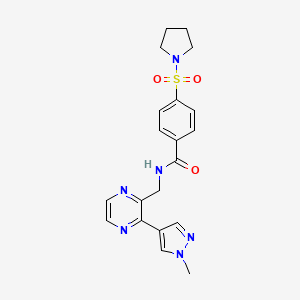 N-((3-(1-methyl-1H-pyrazol-4-yl)pyrazin-2-yl)methyl)-4-(pyrrolidin-1-ylsulfonyl)benzamide