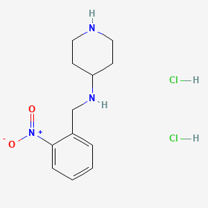 molecular formula C12H19Cl2N3O2 B2516682 N-(2-Nitrobenzyl)piperidine-4-amine dihydrochloride CAS No. 1233955-63-9