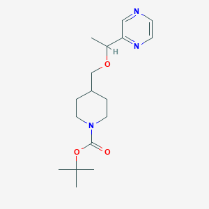 tert-Butyl 4-((1-(pyrazin-2-yl)ethoxy)methyl)piperidine-1-carboxylate
