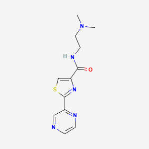 molecular formula C12H15N5OS B2516694 N-(2-(dimethylamino)ethyl)-2-(pyrazin-2-yl)thiazole-4-carboxamide CAS No. 1234974-10-7