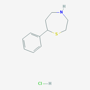 molecular formula C11H16ClNS B2516696 7-Phenyl-1,4-thiazepane hydrochloride CAS No. 2097937-23-8