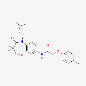 N-(5-isopentyl-3,3-dimethyl-4-oxo-2,3,4,5-tetrahydrobenzo[b][1,4]oxazepin-8-yl)-2-(p-tolyloxy)acetamide