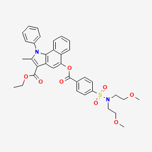 ethyl 5-((4-(N,N-bis(2-methoxyethyl)sulfamoyl)benzoyl)oxy)-2-methyl-1-phenyl-1H-benzo[g]indole-3-carboxylate