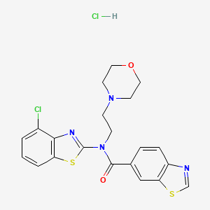 molecular formula C21H20Cl2N4O2S2 B2516707 N-(4-chlorobenzo[d]thiazol-2-yl)-N-(2-morpholinoethyl)benzo[d]thiazole-6-carboxamide hydrochloride CAS No. 1219199-13-9