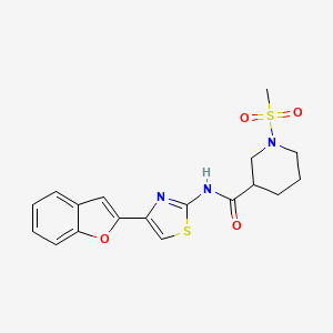 N-(4-(benzofuran-2-yl)thiazol-2-yl)-1-(methylsulfonyl)piperidine-3-carboxamide