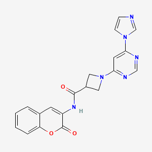 1-(6-(1H-imidazol-1-yl)pyrimidin-4-yl)-N-(2-oxo-2H-chromen-3-yl)azetidine-3-carboxamide
