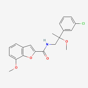 molecular formula C20H20ClNO4 B2516748 N-[2-(3-chlorophenyl)-2-methoxypropyl]-7-methoxy-1-benzofuran-2-carboxamide CAS No. 1795196-83-6