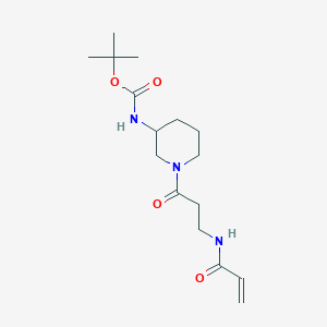 molecular formula C16H27N3O4 B2516751 Tert-butyl N-[1-[3-(prop-2-enoylamino)propanoyl]piperidin-3-yl]carbamate CAS No. 2361806-35-9