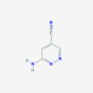 molecular formula C5H4N4 B2516753 6-Aminopyridazine-4-carbonitrile CAS No. 1783718-58-0