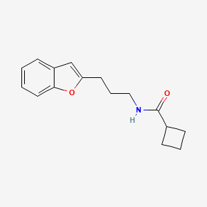 molecular formula C16H19NO2 B2516754 N-[3-(1-benzofuran-2-yl)propyl]cyclobutanecarboxamide CAS No. 2034603-57-9