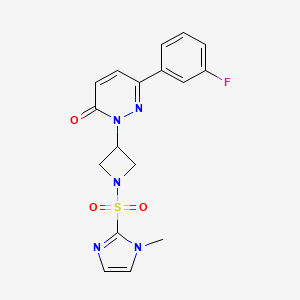 6-(3-Fluorophenyl)-2-[1-(1-methylimidazol-2-yl)sulfonylazetidin-3-yl]pyridazin-3-one