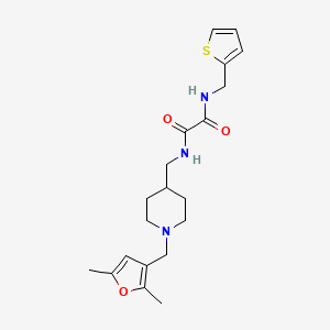 molecular formula C20H27N3O3S B2516756 N'-({1-[(2,5-dimethylfuran-3-yl)methyl]piperidin-4-yl}methyl)-N-[(thiophen-2-yl)methyl]ethanediamide CAS No. 1235098-98-2