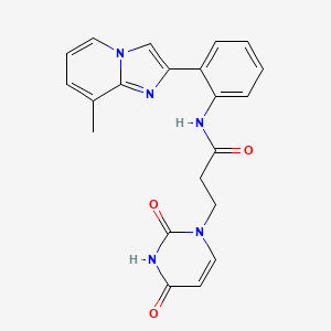 molecular formula C21H19N5O3 B2516758 3-(2,4-二氧代-3,4-二氢嘧啶-1(2H)-基)-N-(2-(8-甲基咪唑并[1,2-a]吡啶-2-基)苯基)丙酰胺 CAS No. 1788948-82-2