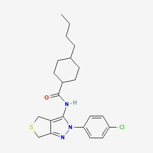 4-butyl-N-(2-(4-chlorophenyl)-4,6-dihydro-2H-thieno[3,4-c]pyrazol-3-yl)cyclohexanecarboxamide