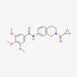 molecular formula C23H26N2O5 B2516768 N-(2-(cyclopropanecarbonyl)-1,2,3,4-tetrahydroisoquinolin-7-yl)-3,4,5-trimethoxybenzamide CAS No. 955764-97-3