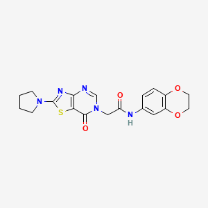 N-(2,3-dihydrobenzo[b][1,4]dioxin-6-yl)-2-(7-oxo-2-(pyrrolidin-1-yl)thiazolo[4,5-d]pyrimidin-6(7H)-yl)acetamide