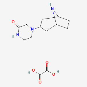 molecular formula C13H21N3O5 B2516780 4-(8-Azabicyclo[3.2.1]octan-3-yl)piperazin-2-one oxalate CAS No. 2034155-62-7