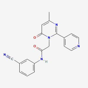 molecular formula C19H15N5O2 B2516781 N-(3-cyanophenyl)-2-(4-methyl-6-oxo-2-(pyridin-4-yl)pyrimidin-1(6H)-yl)acetamide CAS No. 1421476-80-3