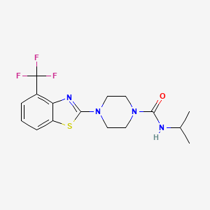 molecular formula C16H19F3N4OS B2516783 N-(propan-2-yl)-4-[4-(trifluoromethyl)-1,3-benzothiazol-2-yl]piperazine-1-carboxamide CAS No. 1396854-03-7