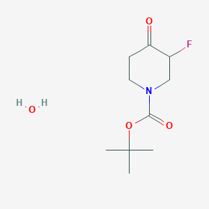 molecular formula C10H18FNO4 B2516794 Tert-butyl 3-fluoro-4-oxopiperidine-1-carboxylate hydrate CAS No. 1955548-89-6