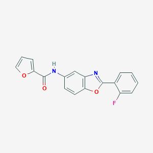 molecular formula C18H11FN2O3 B251681 N-[2-(2-fluorophenyl)-1,3-benzoxazol-5-yl]furan-2-carboxamide 