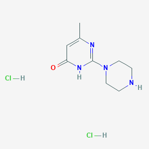 molecular formula C9H16Cl2N4O B2516826 6-Methyl-2-(piperazin-1-yl)-3,4-dihydropyrimidin-4-one dihydrochloride CAS No. 2094247-61-5