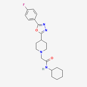 N-cyclohexyl-2-(4-(5-(4-fluorophenyl)-1,3,4-oxadiazol-2-yl)piperidin-1-yl)acetamide