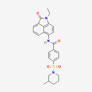 molecular formula C26H27N3O4S B2516841 N-(1-ethyl-2-oxo-1,2-dihydrobenzo[cd]indol-6-yl)-4-((3-methylpiperidin-1-yl)sulfonyl)benzamide CAS No. 683762-42-7