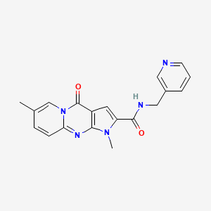 molecular formula C19H17N5O2 B2516843 1,7-dimethyl-4-oxo-N-(pyridin-3-ylmethyl)-1,4-dihydropyrido[1,2-a]pyrrolo[2,3-d]pyrimidine-2-carboxamide CAS No. 946359-10-0