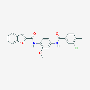 molecular formula C24H19ClN2O4 B251686 N-[4-[(3-chloro-4-methylbenzoyl)amino]-2-methoxyphenyl]-1-benzofuran-2-carboxamide 